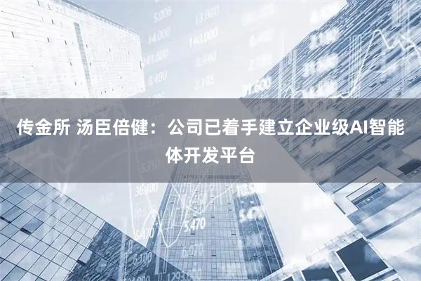 传金所 汤臣倍健：公司已着手建立企业级AI智能体开发平台